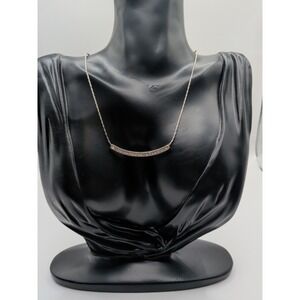 Vintage Silver Toned‎ Pendant Necklace With White Gemstones